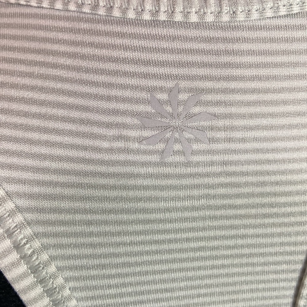 Athleta Grey and White Striped Racerback Tanktop - Picture 5 of 6